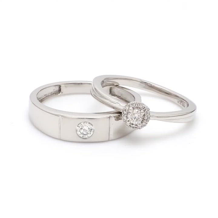 Bloom With Love Platinum Diamond Couple Rings